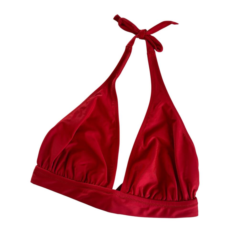 J.Crew Womens Red Y2K Halter Tie-Back Bikini Top Swimwear Size Small